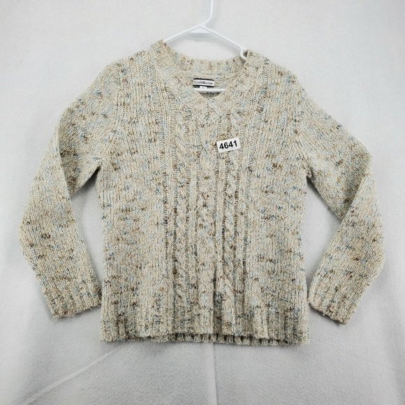 CROFT & BARROW Sweater Women's Long Sleeve Cable Knit Pullover Gray Size Medium - Picture 12 of 12